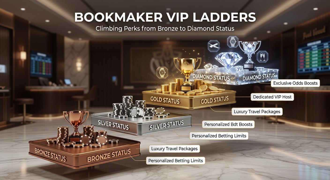Infographic detailing bookmaker VIP perks across tiers, from bronze cashback to diamond personal managers and exclusive invitations