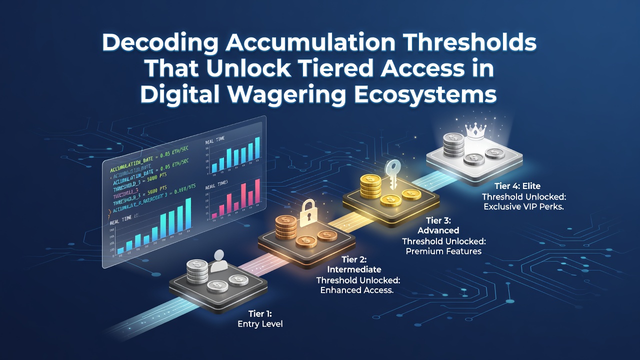 Diagram showing accumulation thresholds across different wagering tiers and player progression paths