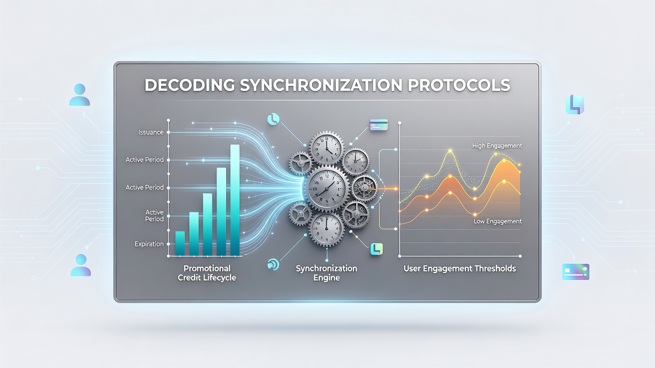 Diagram showing promotional credit lifecycle stages synchronized with user activity metrics on digital wagering platforms