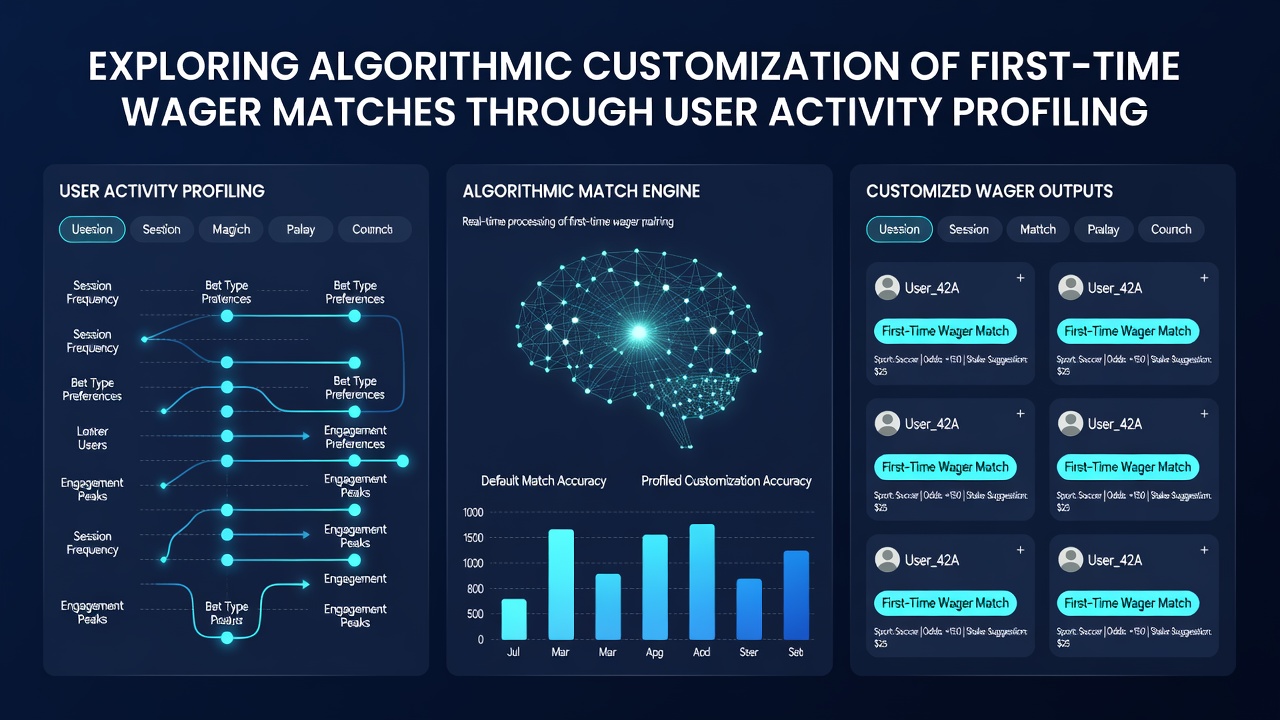 Illustration of data flow from user activity to customized wager recommendations in a licensed sportsbook environment