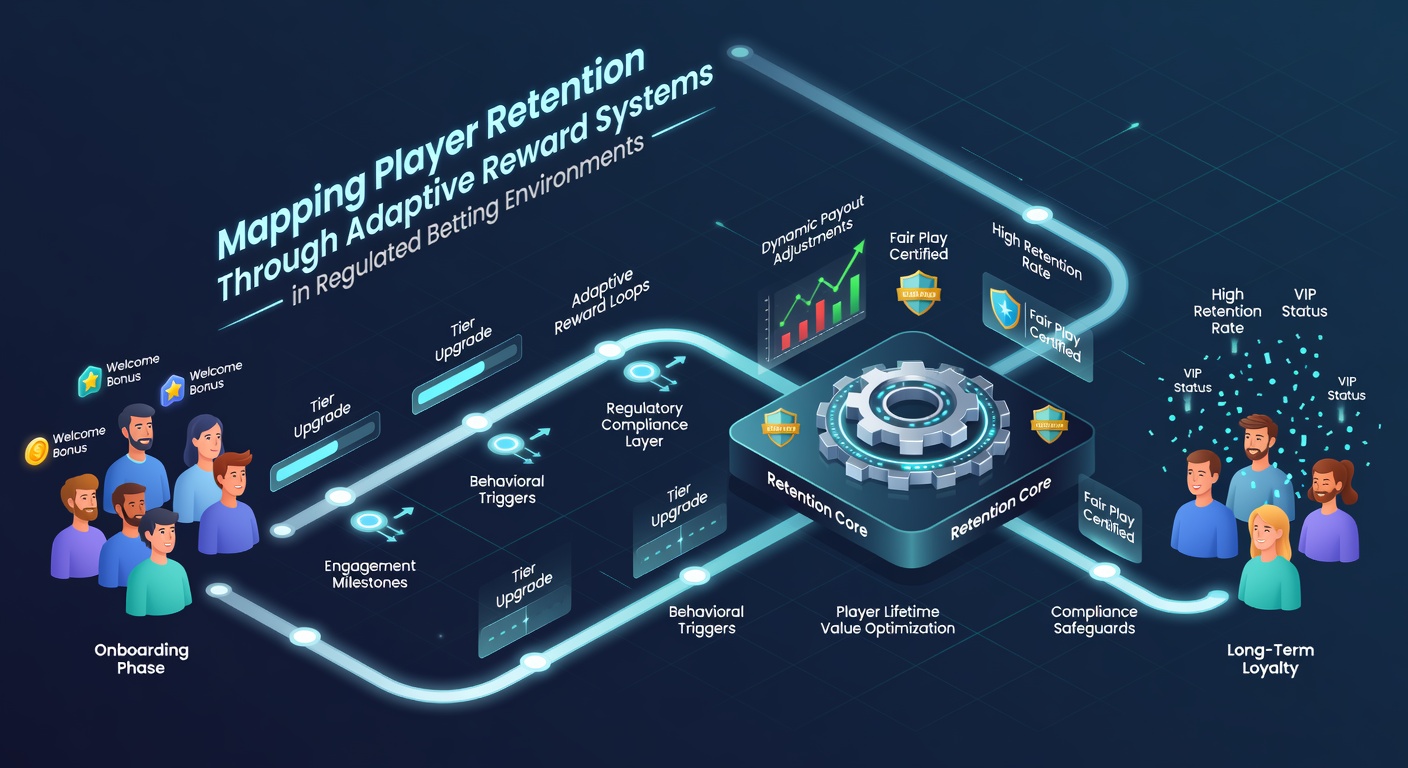 Visualization of player retention metrics and adaptive reward algorithms in a regulated betting dashboard