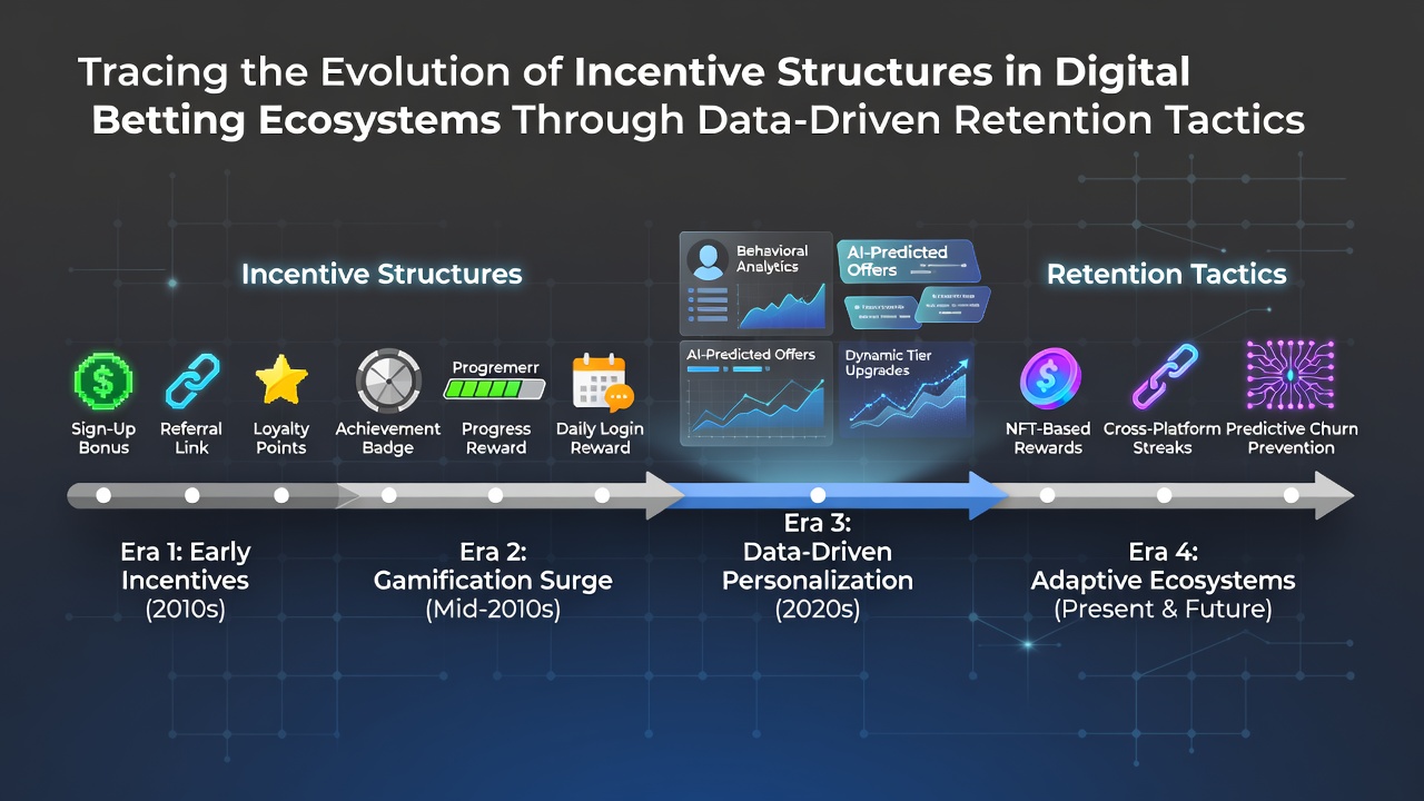 Evolution of digital betting incentive structures visualized through data analytics dashboards and player retention metrics